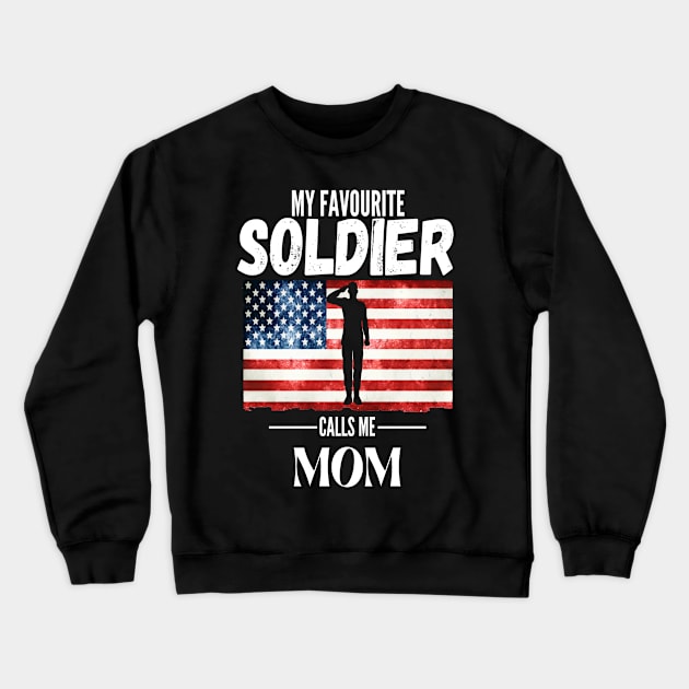 My favorite soldier calls me mom 4 Crewneck Sweatshirt by JustBeSatisfied